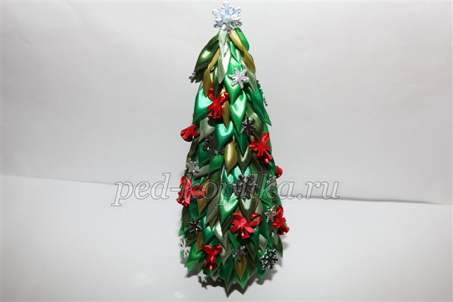 Ялинка з атласних стрічок в техніці канзаші. Майстер-клас Ялинка з атласних стрічок в техніці канзаші. Майстер-клас