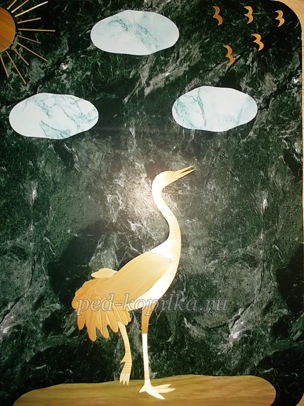 Панно Журавель Виріб із соломи