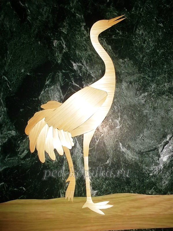 Панно Журавель Виріб із соломи