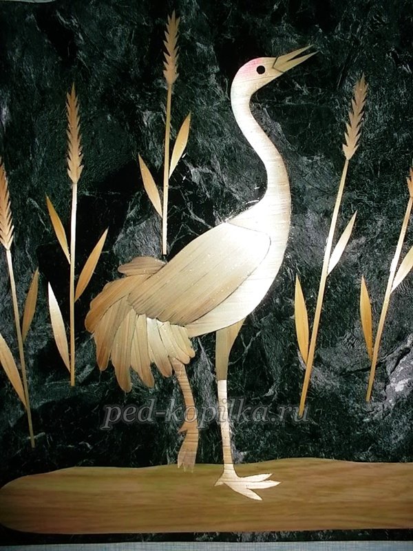 Панно Журавель Виріб із соломи