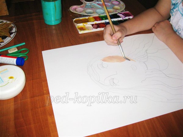 Майстер-клас: «Королева Осінь», папір, акварель, сухе листя, декорування Майстер-клас: «Королева Осінь», папір, акварель, сухе листя, декорування