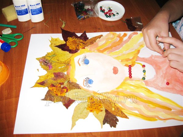 Майстер-клас: «Королева Осінь», папір, акварель, сухе листя, декорування Майстер-клас: «Королева Осінь», папір, акварель, сухе листя, декорування