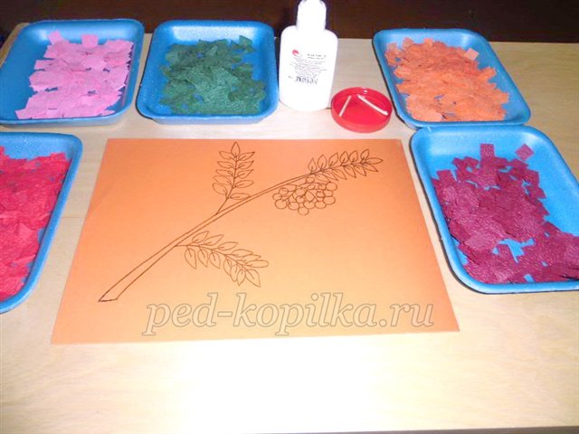 Гілка горобини з серветок. Майстер-клас