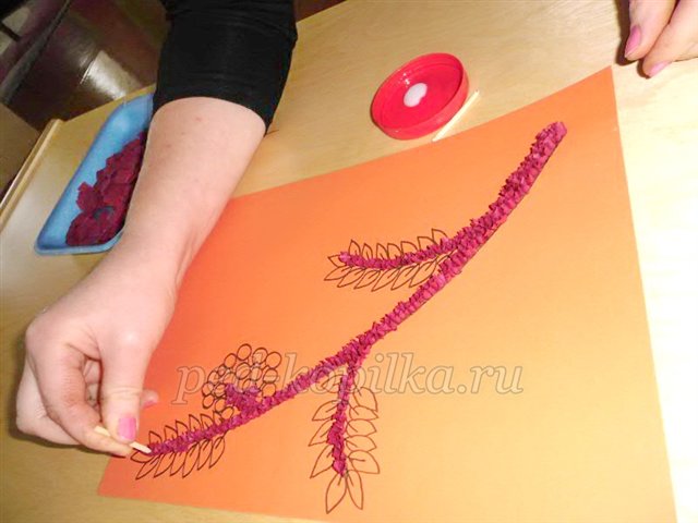 Гілка горобини з серветок. Майстер-клас