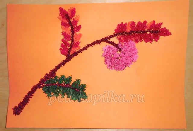 Гілка горобини з серветок. Майстер-клас