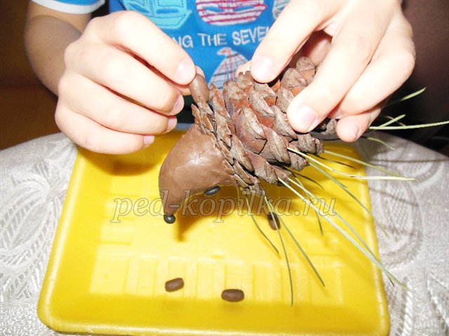 Поробка з природного матеріалу. Звірі в школі