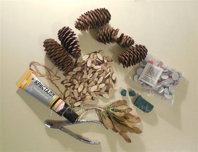 Вироби з шишок. Шишкозаврик. Майстер-клас
