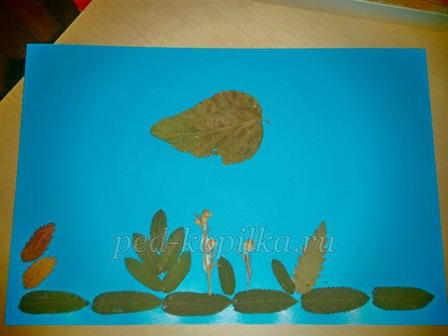 Аплікація з осіннього листя. Акваріум Аплікація з осіннього листя. Акваріум