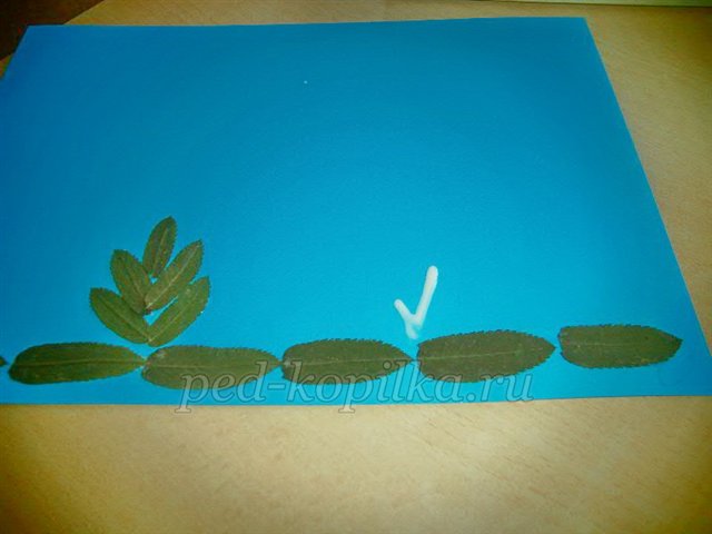 Аплікація з осіннього листя. Акваріум Аплікація з осіннього листя. Акваріум