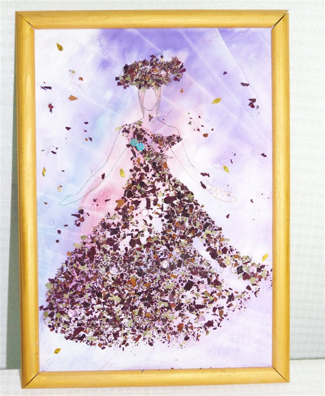 Техніка Монотипія. Декоративне панно Дівчина - Осінь Техніка Монотипія. Декоративне панно Дівчина - Осінь