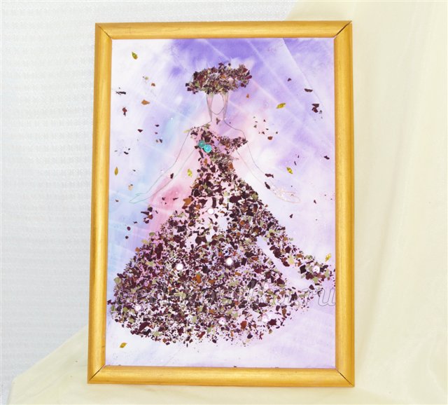 Техніка Монотипія. Декоративне панно Дівчина - Осінь Техніка Монотипія. Декоративне панно Дівчина - Осінь