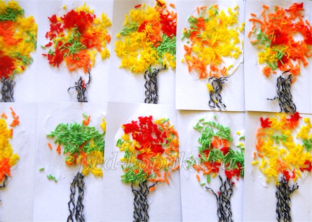 Аплікація з пряжі. Осіннє дерево. Майстер-клас Аплікація з пряжі. Осіннє дерево. Майстер-клас