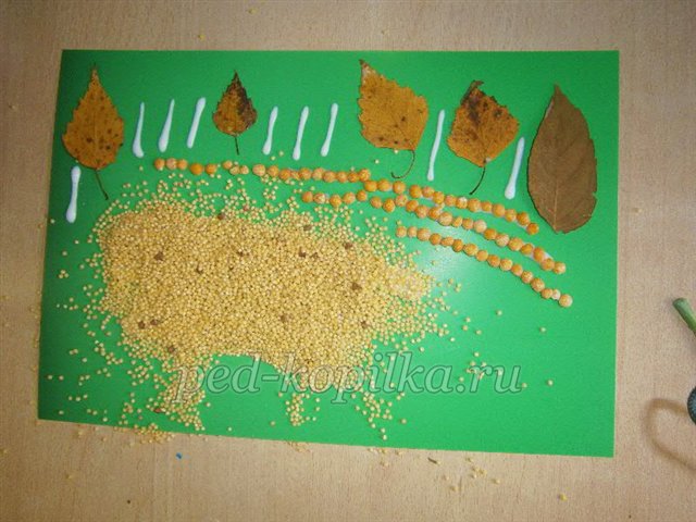 Аплікація з природних матеріалів на тему Осінь Аплікація з природних матеріалів на тему Осінь
