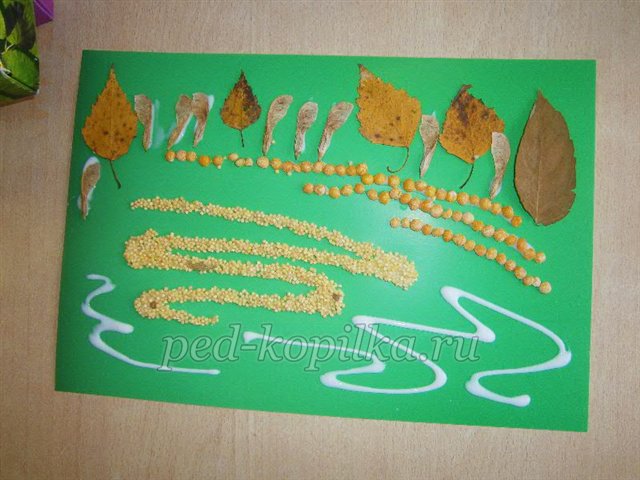 Аплікація з природних матеріалів на тему Осінь Аплікація з природних матеріалів на тему Осінь