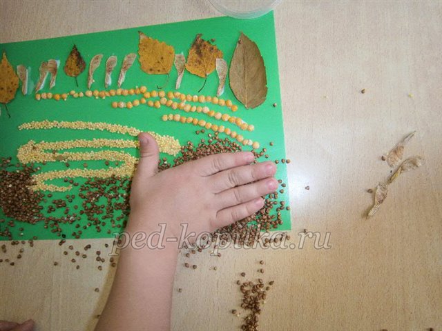 Аплікація з природних матеріалів на тему Осінь Аплікація з природних матеріалів на тему Осінь