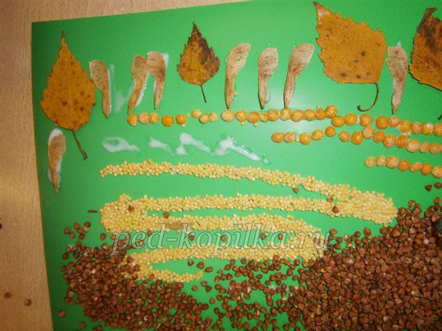 Аплікація з природних матеріалів на тему Осінь Аплікація з природних матеріалів на тему Осінь