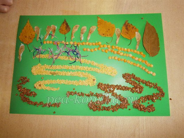 Аплікація з природних матеріалів на тему Осінь Аплікація з природних матеріалів на тему Осінь