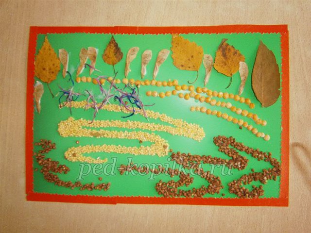 Аплікація з природних матеріалів на тему Осінь