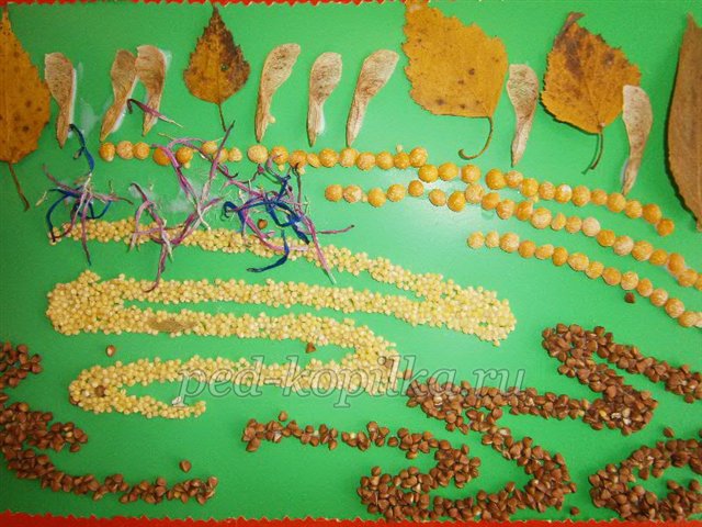 Аплікація з природних матеріалів на тему Осінь Аплікація з природних матеріалів на тему Осінь