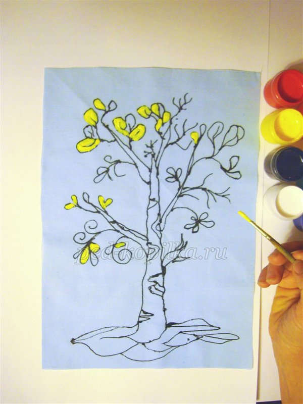 Осіннє дерево в техніці холодний батик. Майстер-клас з малювання Осіннє дерево в техніці холодний батик. Майстер-клас з малювання