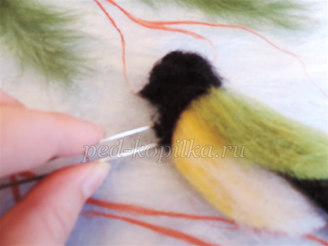 Картина з вовни Зимовий настрій. Майстер - клас