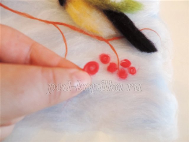 Картина з вовни Зимовий настрій. Майстер - клас