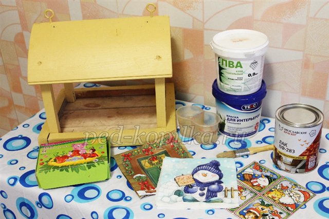 Годівниця для птахів у техніці декупаж Годівниця для птахів у техніці декупаж