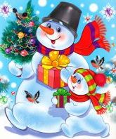 Розмальовки для дітей. Сніговик