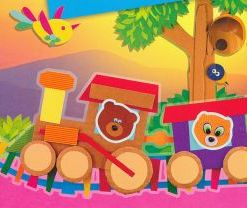 Об'ємна аплікація для дітей. Паровозик