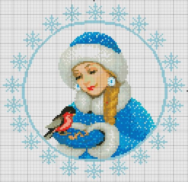 Вишивка хрестом Снігуронька