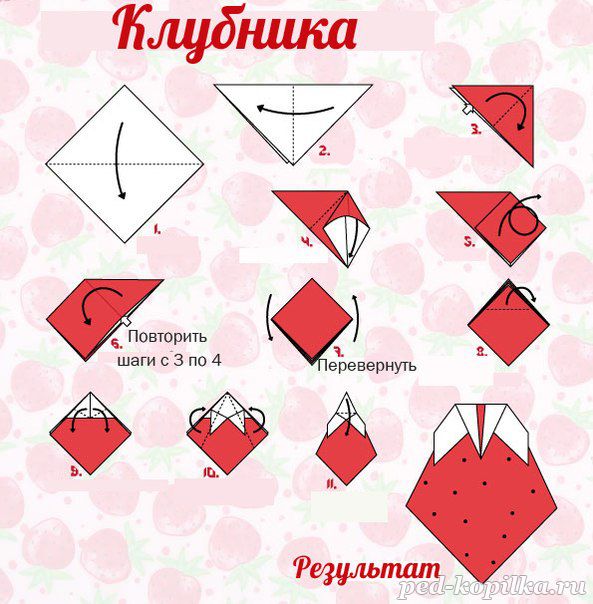 Оригами.Клубника