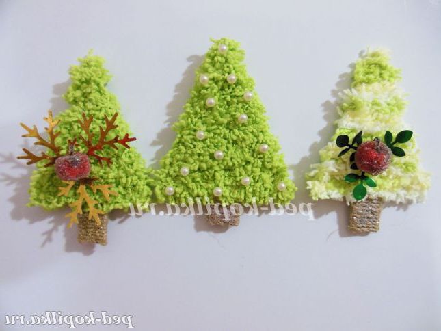 Магніти Ялинка з пряжі своїми руками
