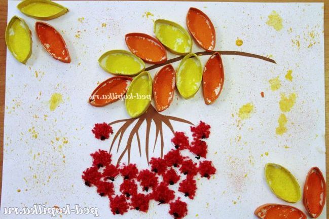 Аплікація. Гілка горобини