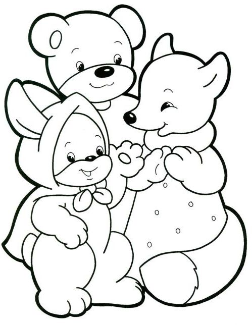 Розмальовка. Новий рік у лісі