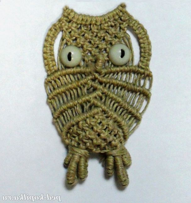 Сова в техніці макраме