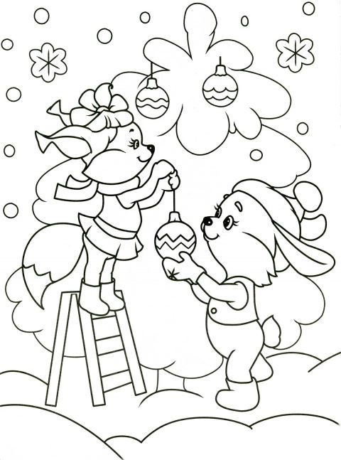 Розмальовка. Зима