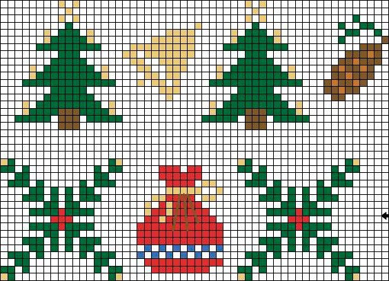 Новорічна вишивка хрестом. Схема