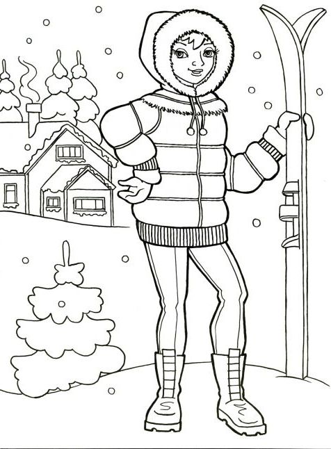 Розфарбування по темі Зима