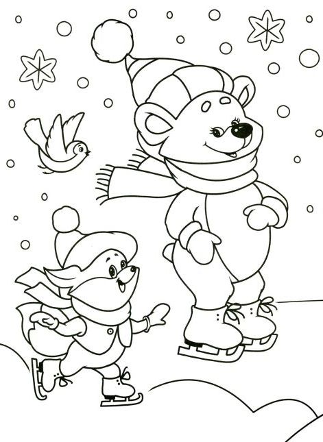 Розмальовка. Зима