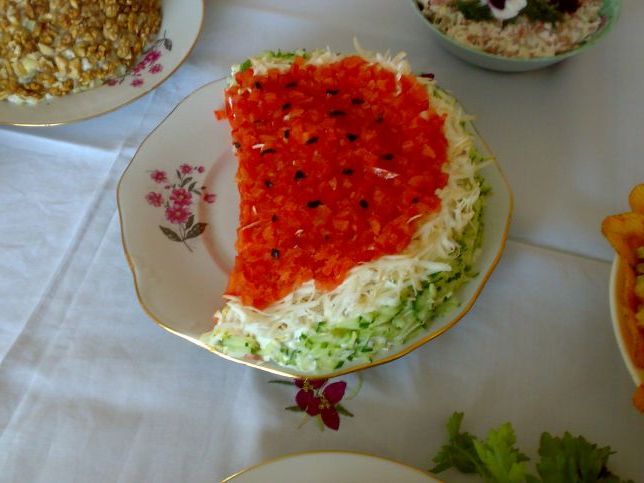 Салати до свята. Салат Кавунчик