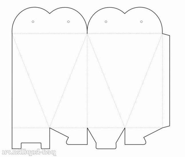 Шаблон коробочка Серце