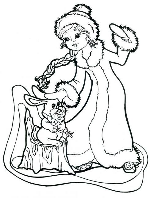 Розмальовка. Снігуронька