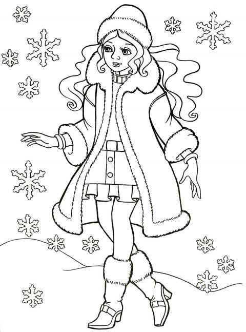 Розфарбування по темі Зима