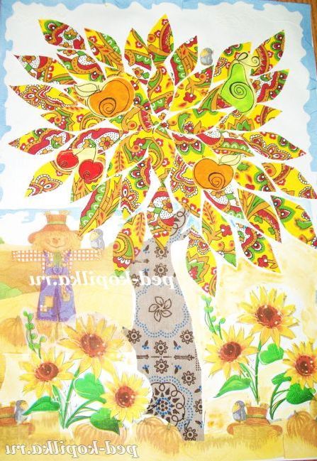 Аплікація з тканини на тему Осінь