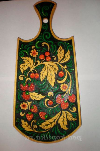 Розпис обробної дошки. Хохлома