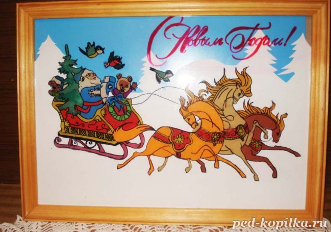 Аплікація з пластиліну по темі Новий рік