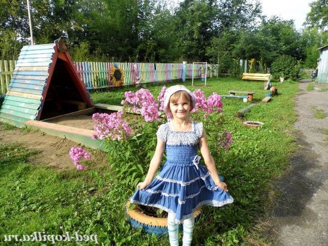 Ділянка в дитячому саду влітку