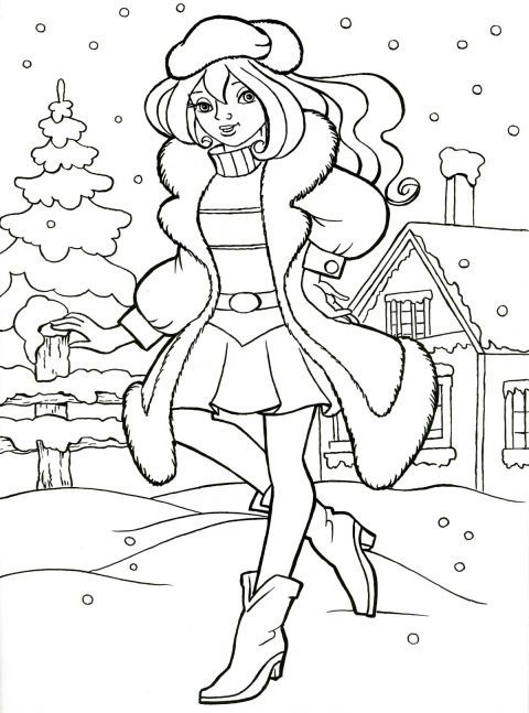 Розфарбування по темі Зима