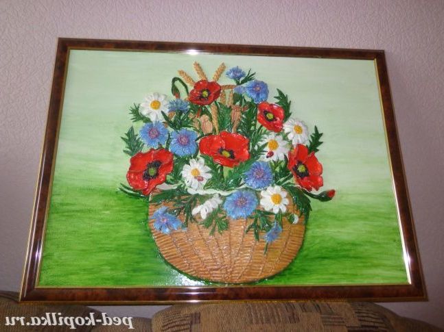 Кошик з польовими квітами /тістопластика/ Кошик з польовими квітами /тістопластика/