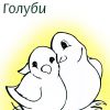 Розмальовка для дітей. Голуби